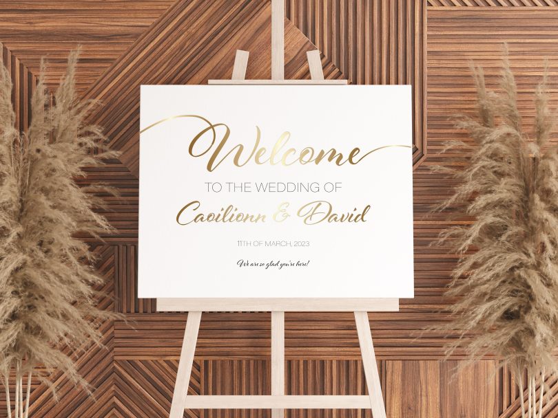 Gold Gradient Wedding Welcome Sign